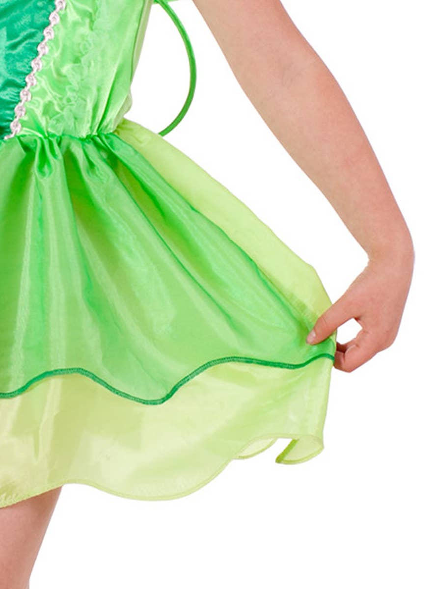 Tinkerbell Green Fairy Girls Costume - Close Image 2