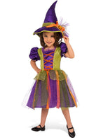 Purple and Orange Witch Costume for Girls - Main Image