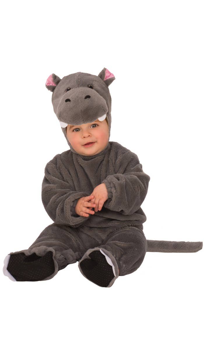 Toddler Baby Hippo Unisex Fancy Dress Animal Costume Onesie Main Image