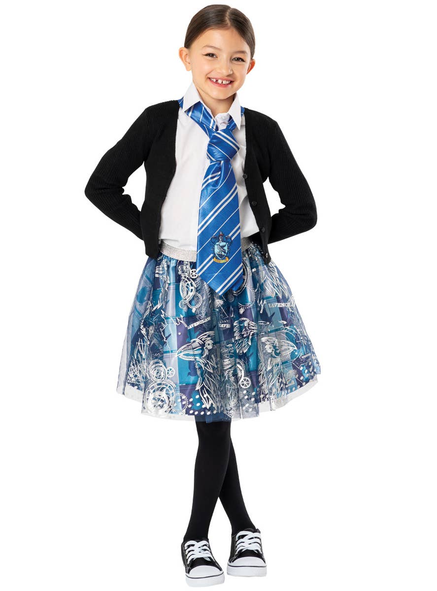 Girls Blue Ravenclaw Harry Potter Costume Skirt - Main Image