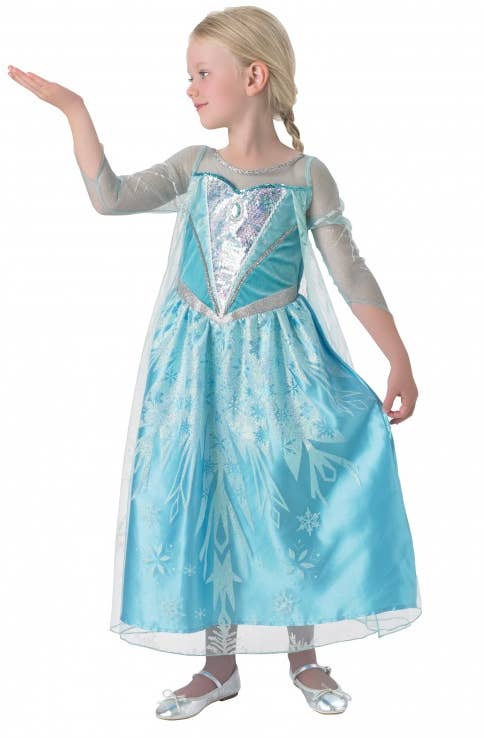 Licensed Snow Queen Elsa Girls Deluxe Fancy Dress Costume