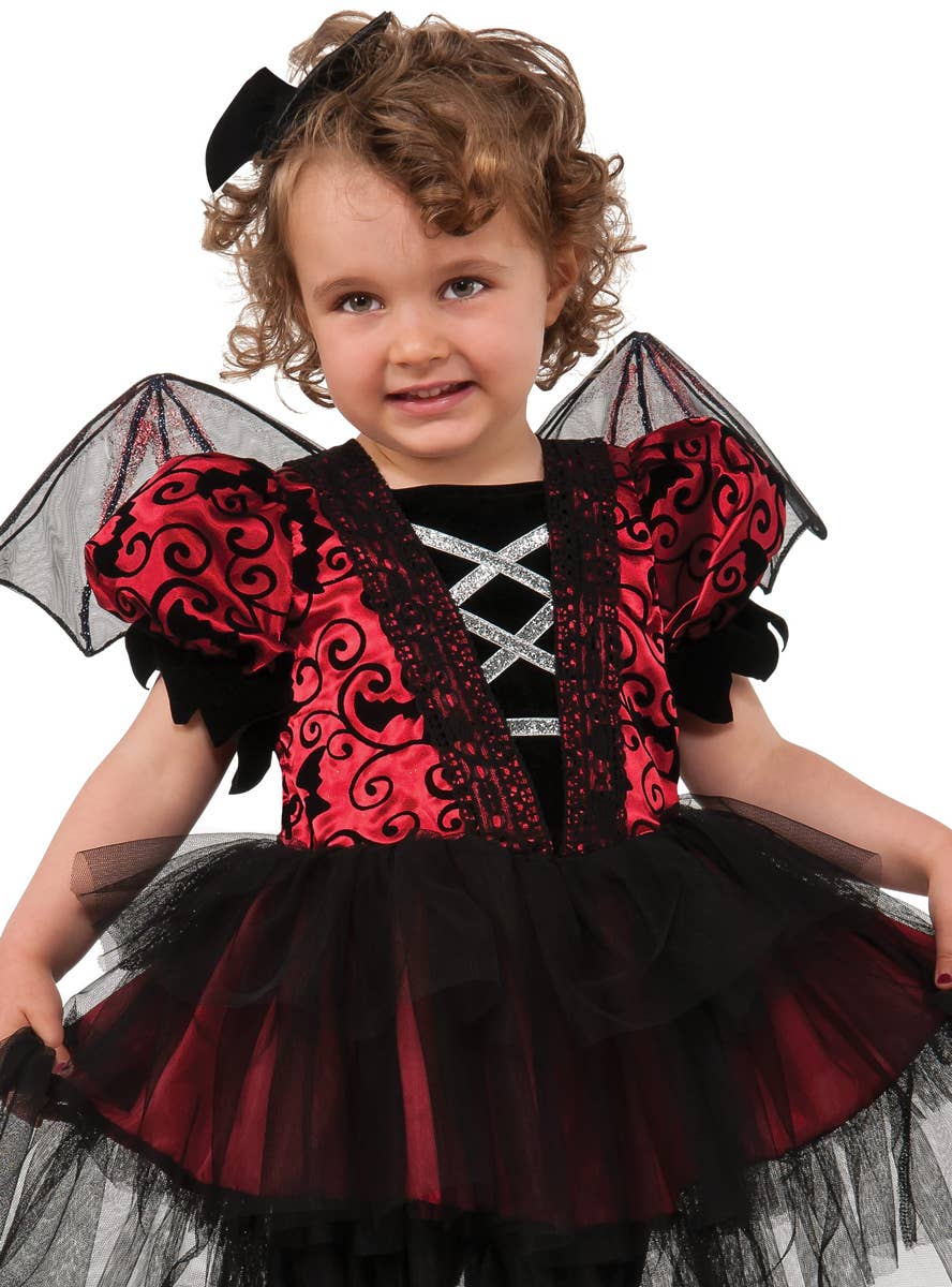 Toddler Red and Black Bat Costume - Close Image