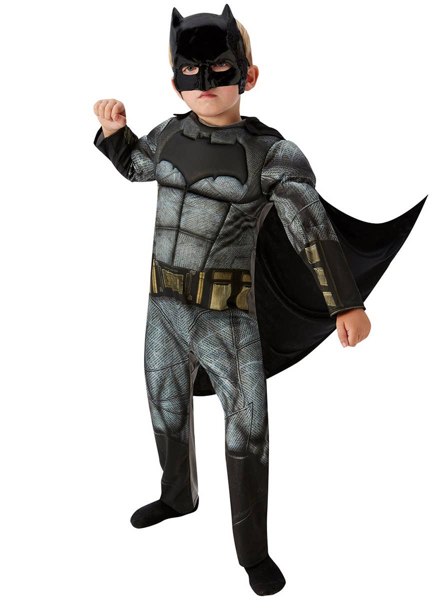 Boys Black and Grey Batman Costume