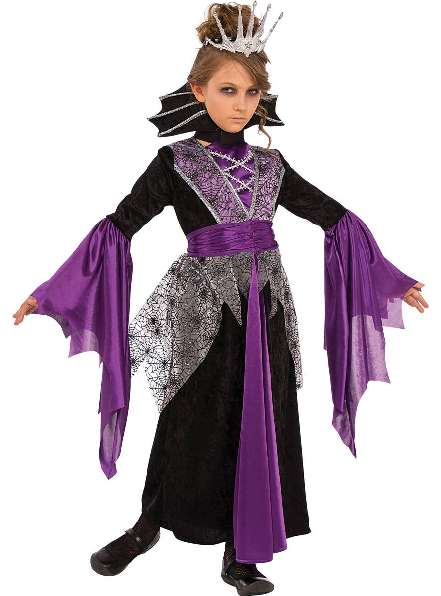 Purple and Black Girls Vampire Costume - Main Image