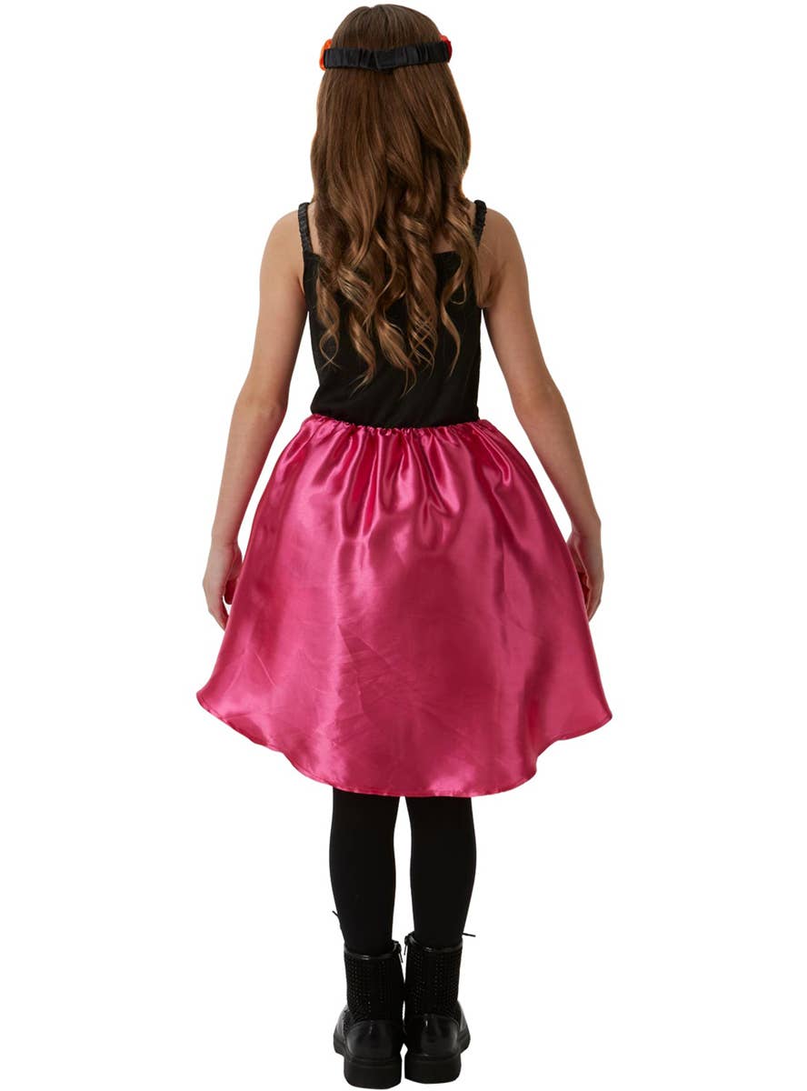 Girls Day of the Dead Sugar Skull Costume - Back Image