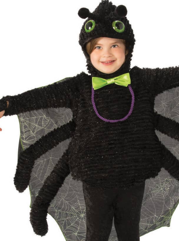 Toddlers Black Eensy Weensy Spider Halloween Costume Close Image