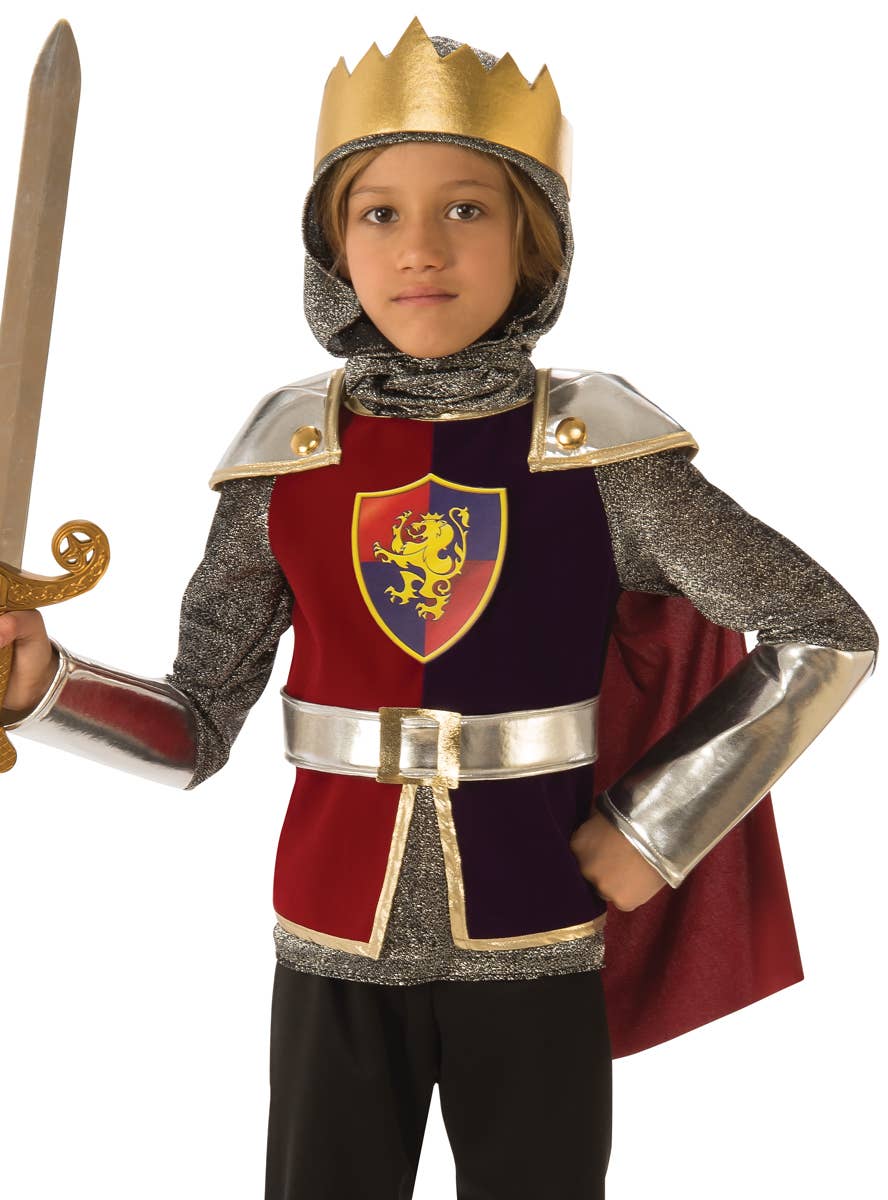 Deluxe Boys Medieval Knight Fancy Dress Costume - Alternative Image