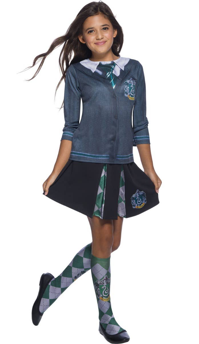 Girls Slytherin Printed Harry Potter Costume Shirt Main Image