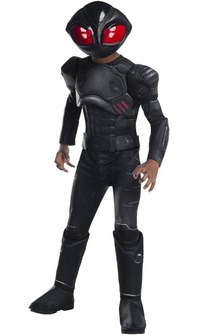 Boy's Rubie's Aquaman Black Manta Villain Kid's DC Comics Black Muscle Chest Costume - Main Image