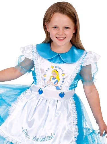 Classic Disney Alice in Wonderland Girls Fancy Dress Costume Close Image