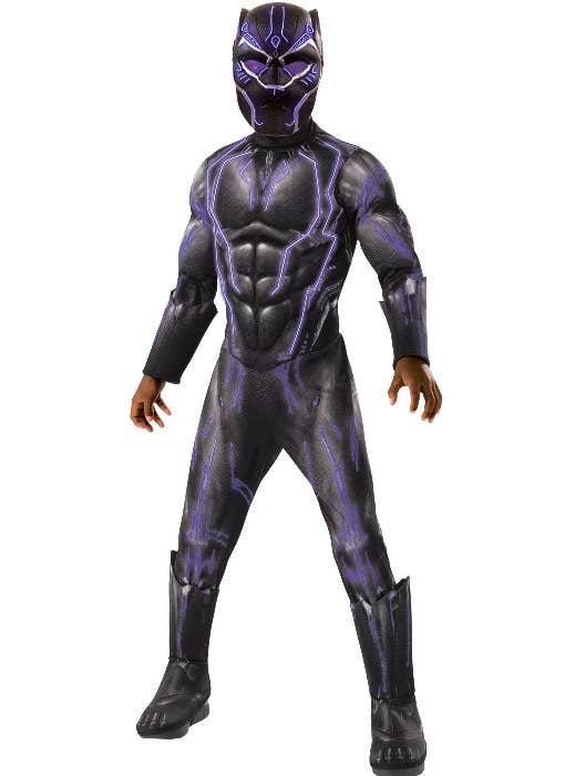 Boy's Super Deluxe Officially Licensed Black Panther Light Up Costume Main Image