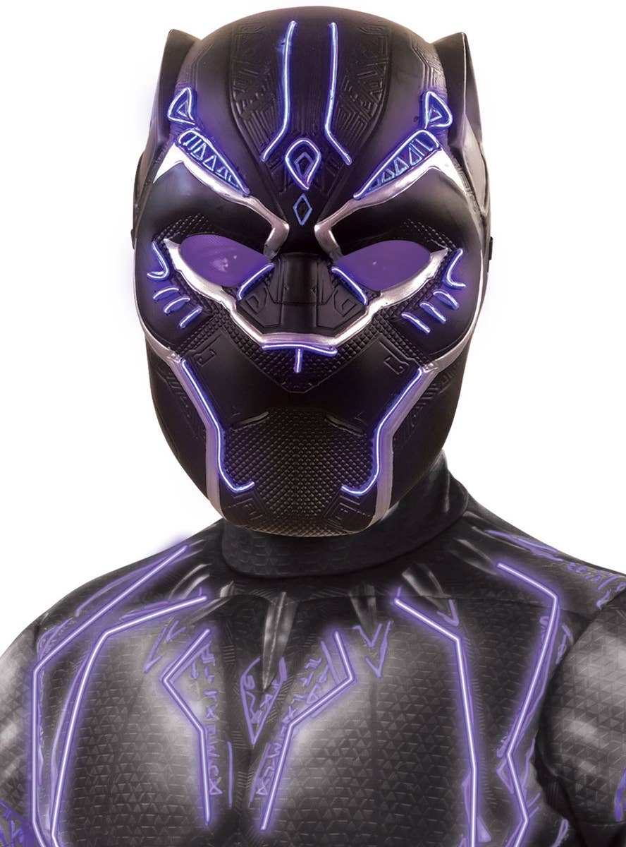 Boy's Super Deluxe Officially Licensed Black Panther Light Up Costume Alternative Image