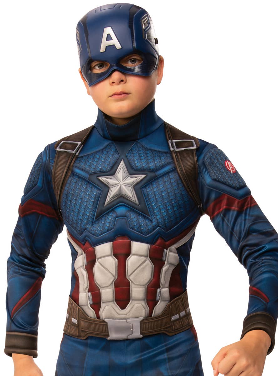 Muscle Chest Boys Captain America Avengers Endgame Costume Close Image