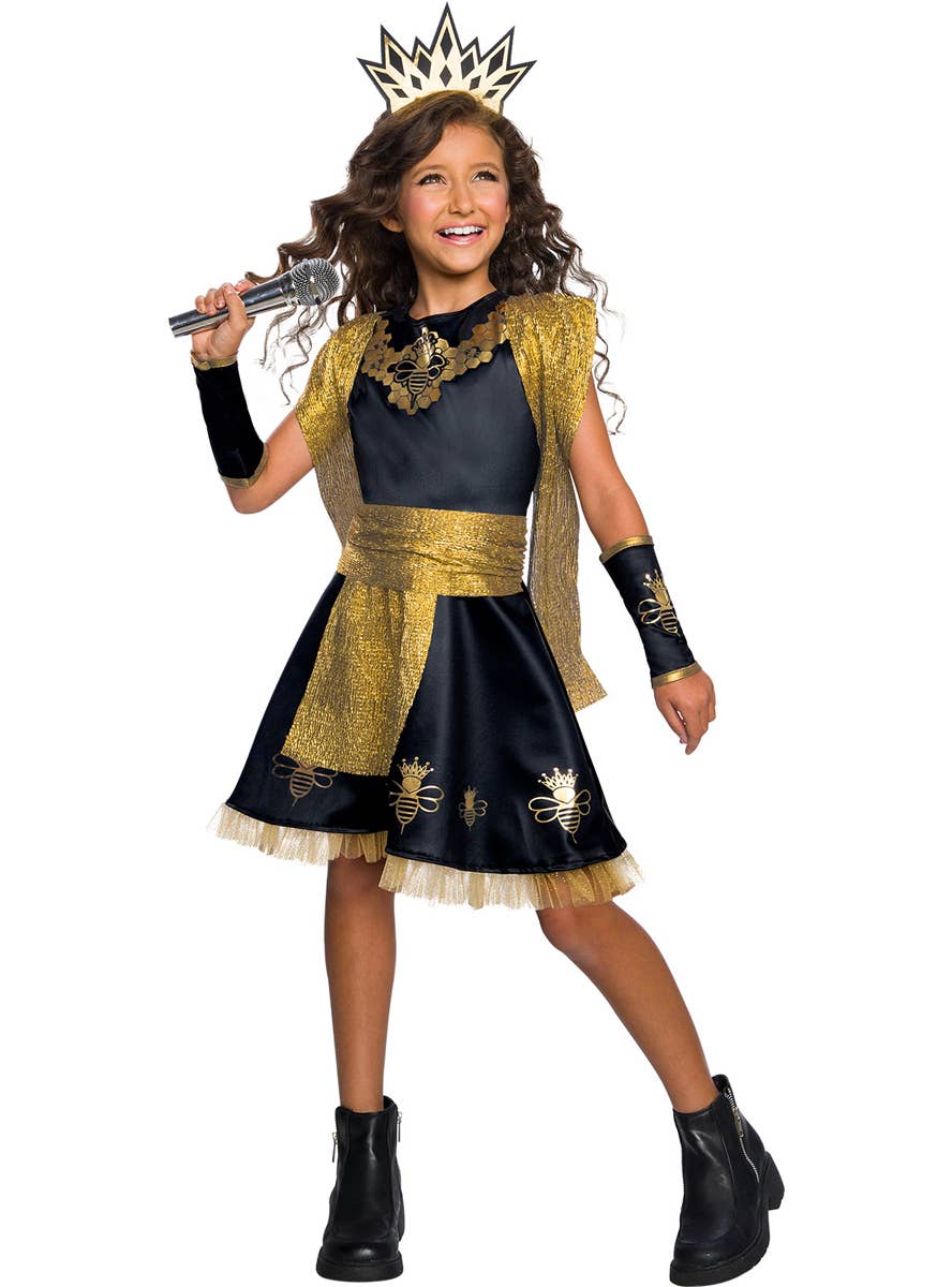 Black and Gold Queen Bee Girl's Dress Up Costume