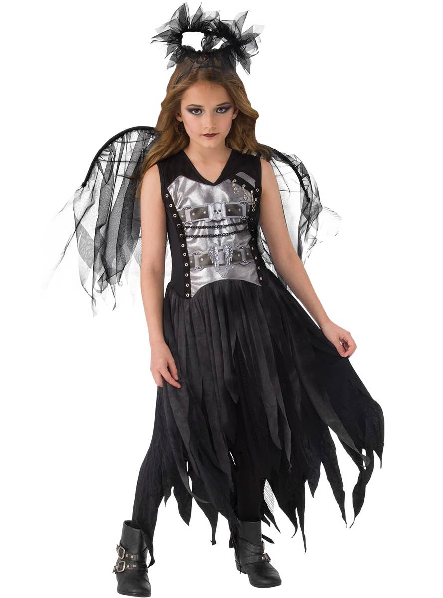 Girl's Chained Gothic Fallen Angel Halloween Costume