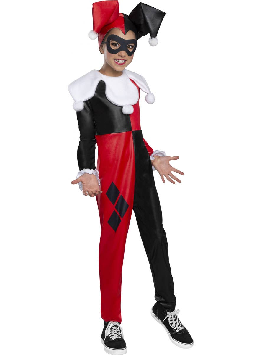 Red and Black Harley Quinn Costume for Girls