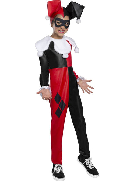 Red and Black Harley Quinn Costume for Girls