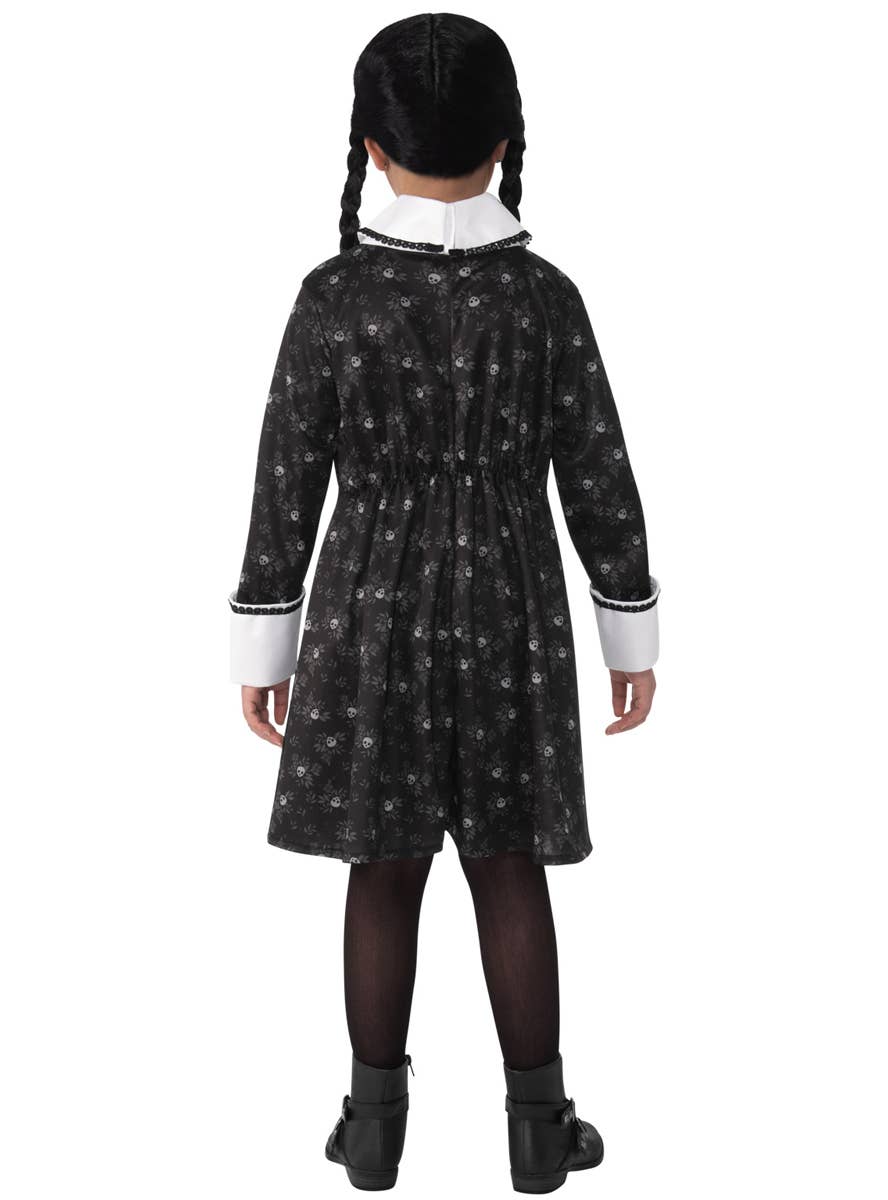 Addams Family Girls Wednesday Fancy Dress Costume- Back Image