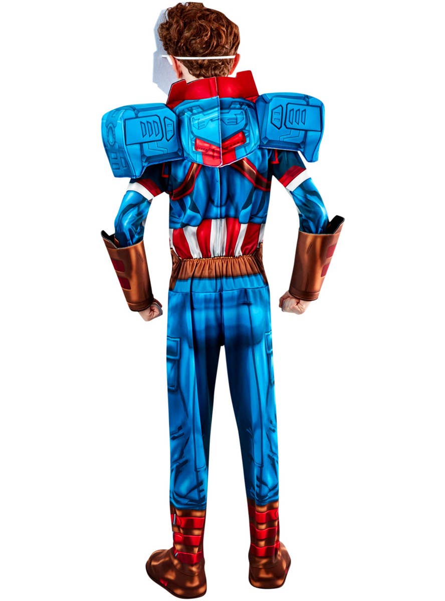 Interchangeable Boys Captain America Mech Strike Costume- Back Image