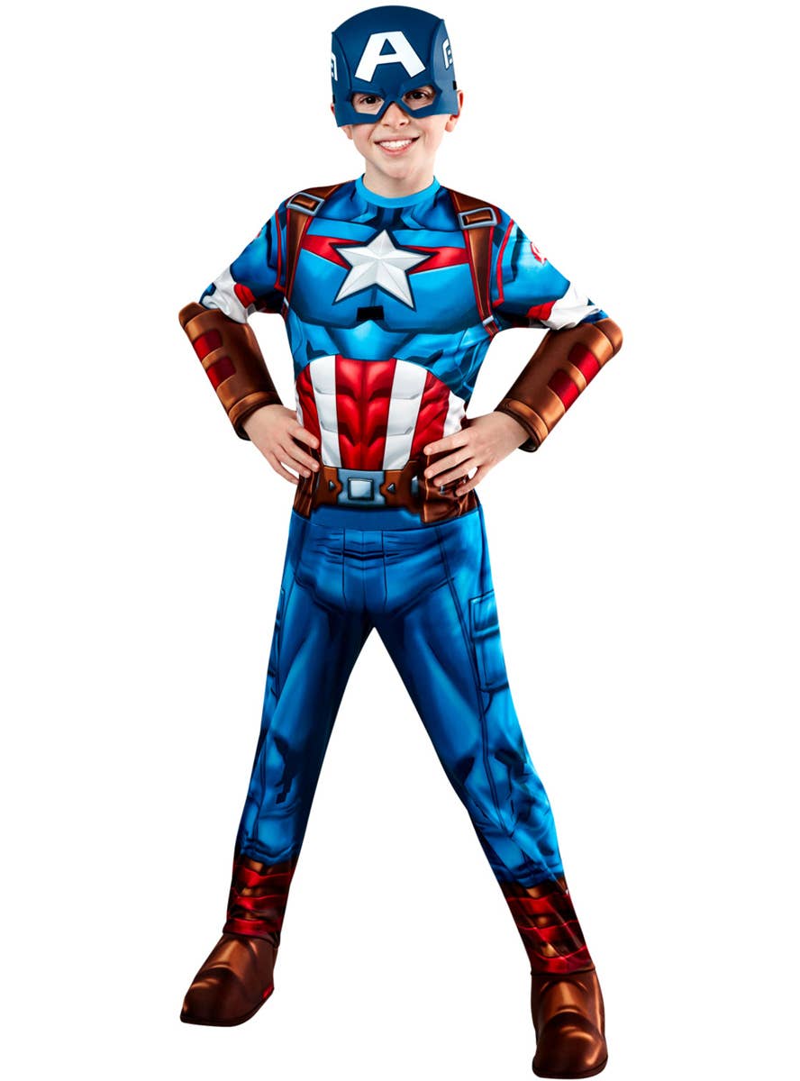 Interchangeable Boys Captain America Mech Strike Costume- Alternate Image