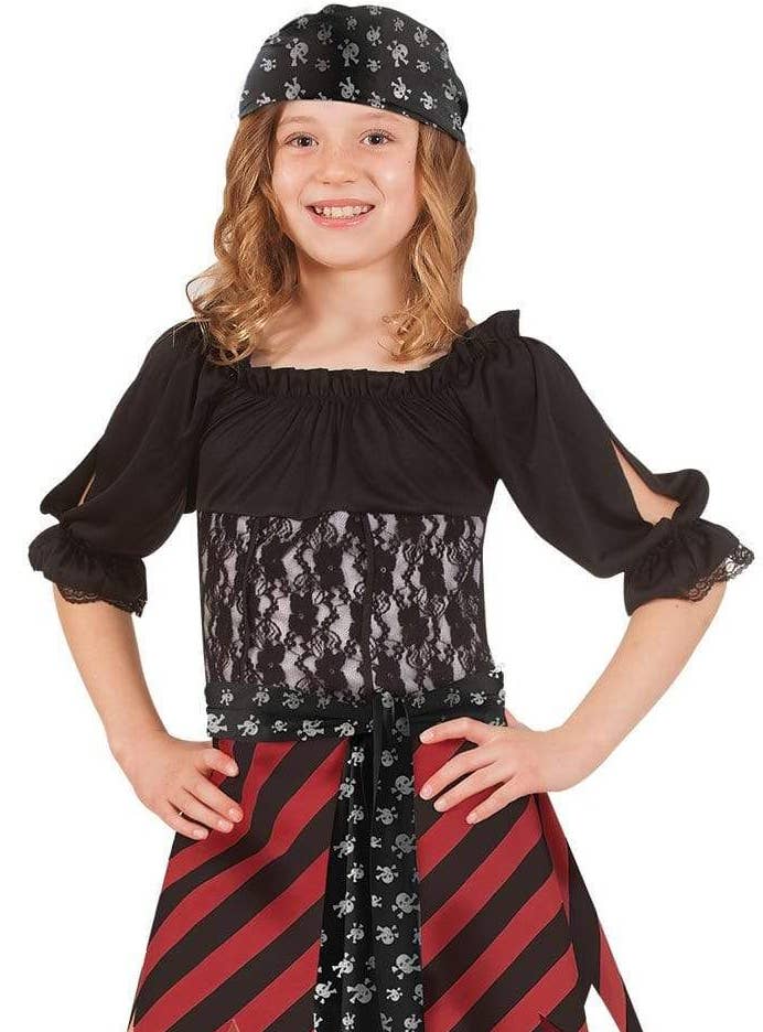 Girls Classic Pirate Fancy Dress Book Week Costume - Close Image