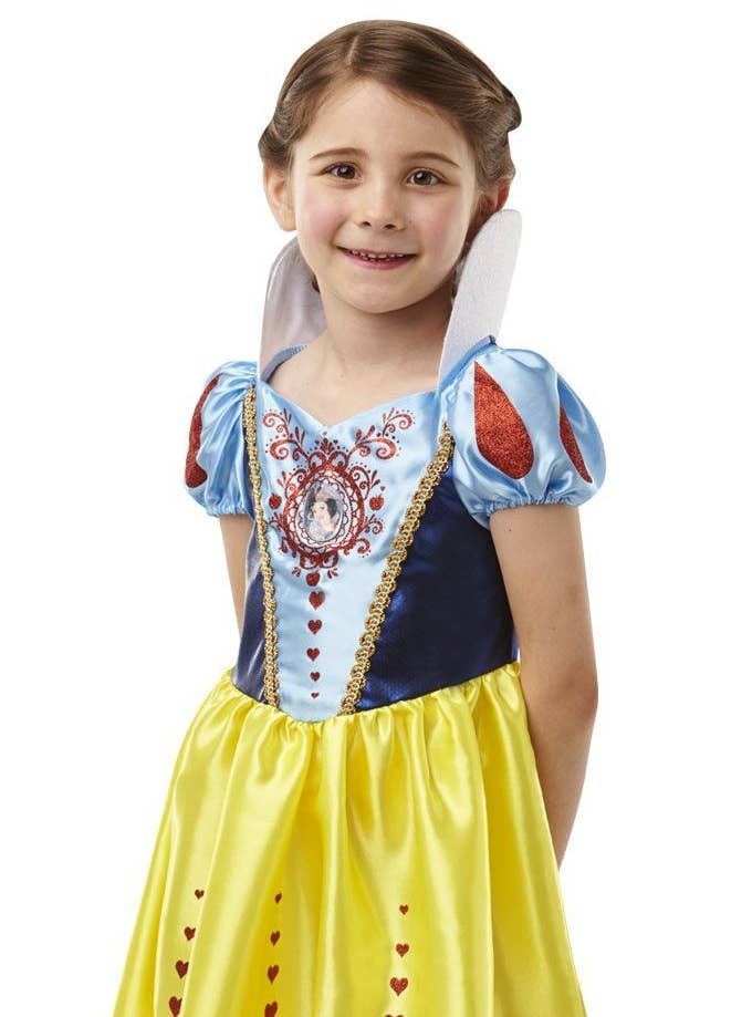 Snow White Disney Princess Costume for Girls - Close Up Image 1