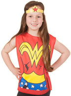Girl's Wonder Woman Simple Superhero Tunic Costume Kit With Tiara Main Image