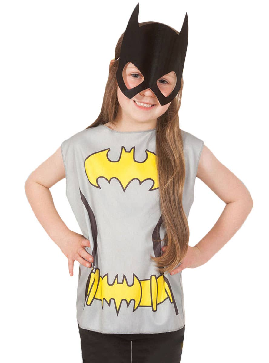 Girl's Batgirl Shirt and Mask Dress Up Kit Superhero Costume