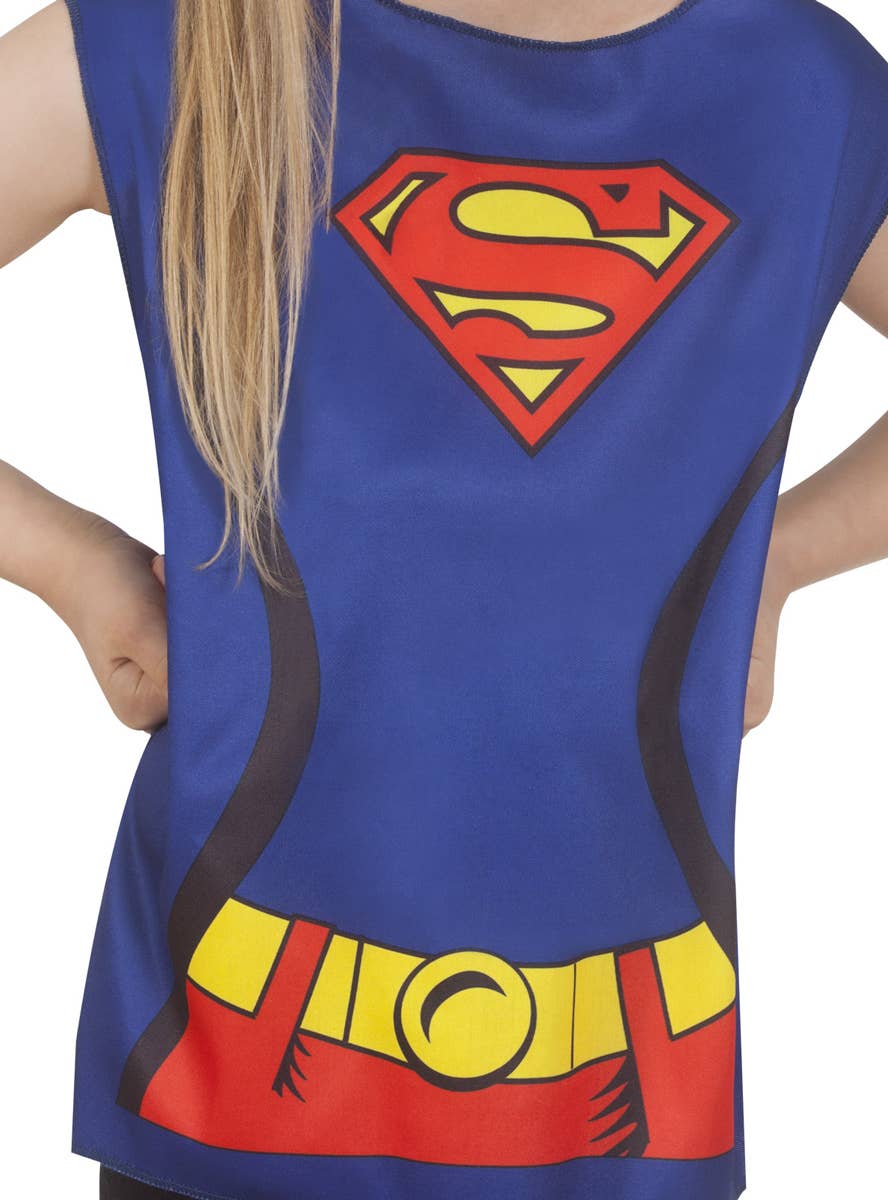 Supergirl Girls Dress Up Shirt - Close Image