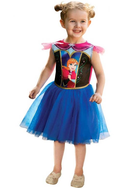 Girls Anna Frozen Toddler Tutu Dress Disney Dress Up Costume - Main Image
