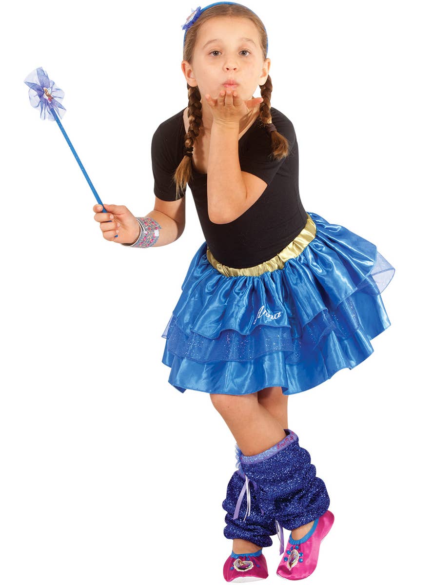 Girls Dark Blue Satin Disney Anna Tutu Skirt Alternate Image