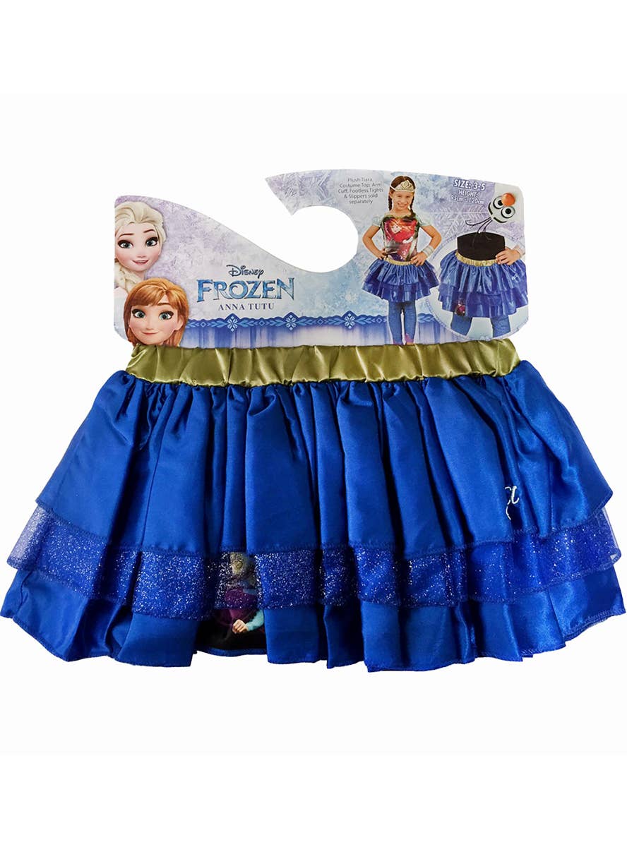 Girls Dark Blue Satin Disney Anna Tutu Skirt Packaging Image