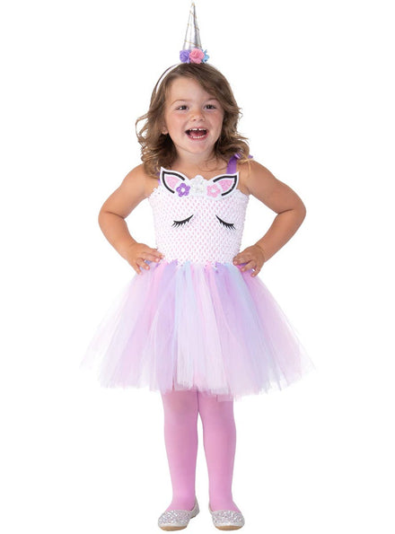 Girls Pink Unicorn Fancy Dress Costume