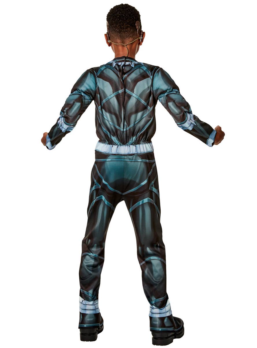 Boys Black and Blue Deluxe Black Panther Costume - Back Image