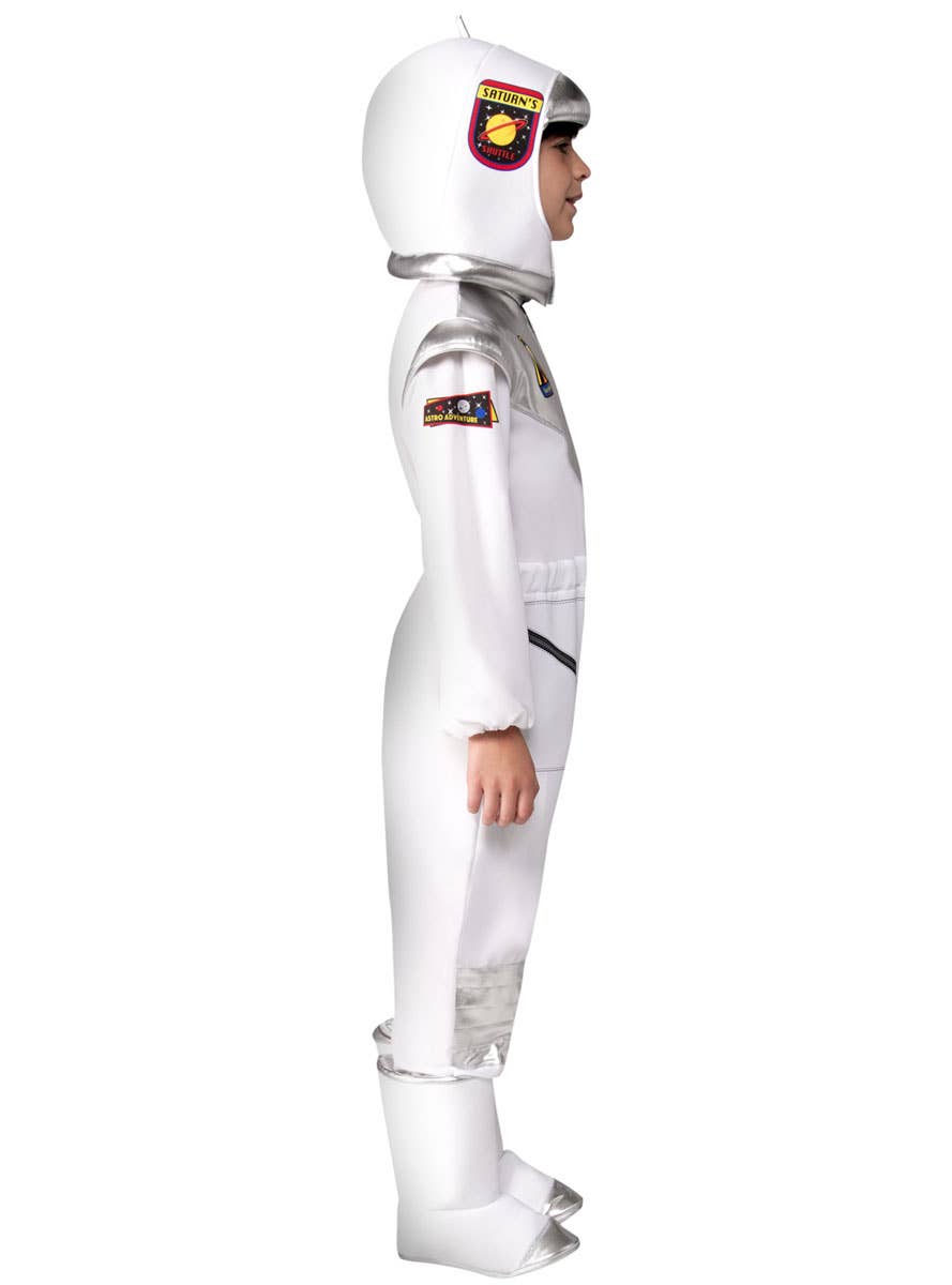 White and Silver Astronaut Boy's Space Suit Costume - Side Image