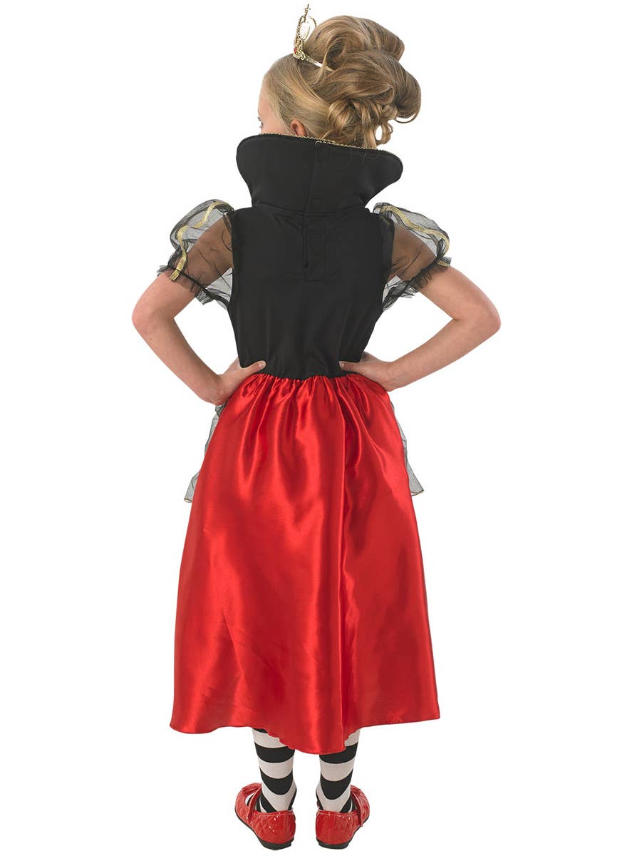 Girl's Red Queen of Hearts Costume Back View