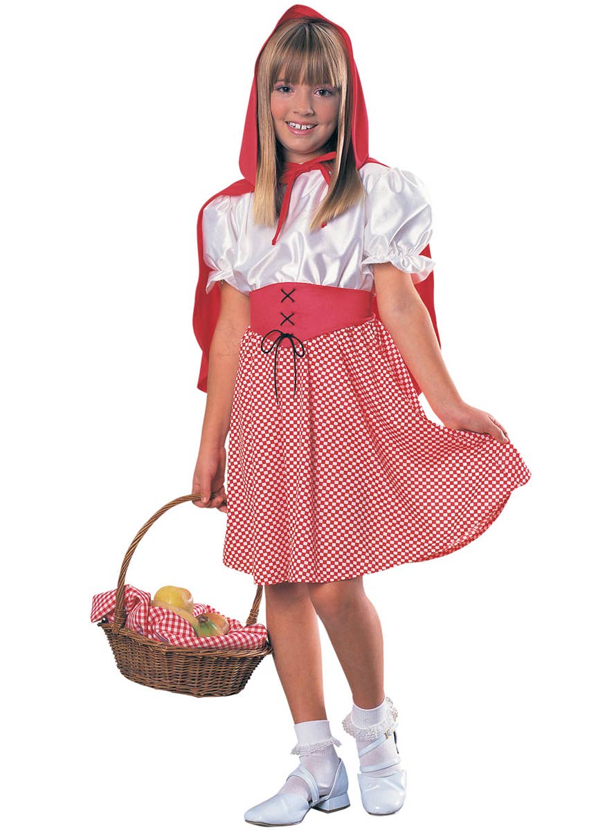 Girls Little Red Riding Hood Fancy Dress Book Week Costume - Main Image