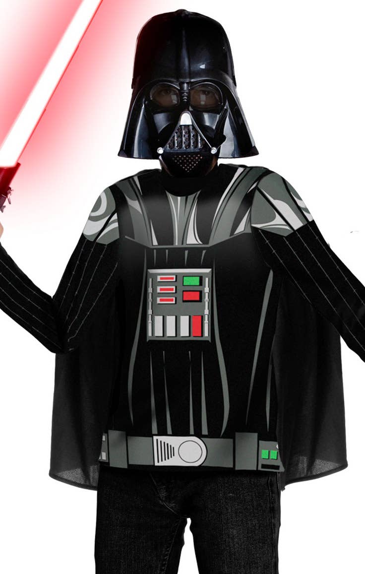 Boys Star Wars Darth Vader Fancy Dress Costume Kit Close Image