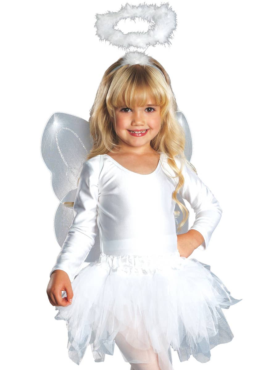 White Angel Fancy Dress Costume for Girls - Alternative Image