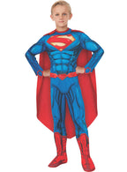 Boys Digital Print Muscle Chest Superman DC Comics Superhero Fancy Dress Costume - Main Image