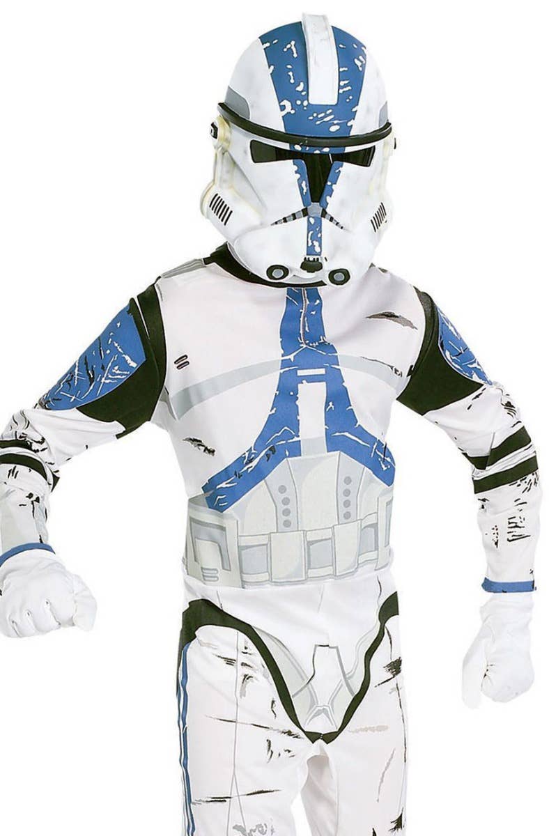 Boys 501st Clone Trooper Star Wars Fancy Dress Costume - Close Image