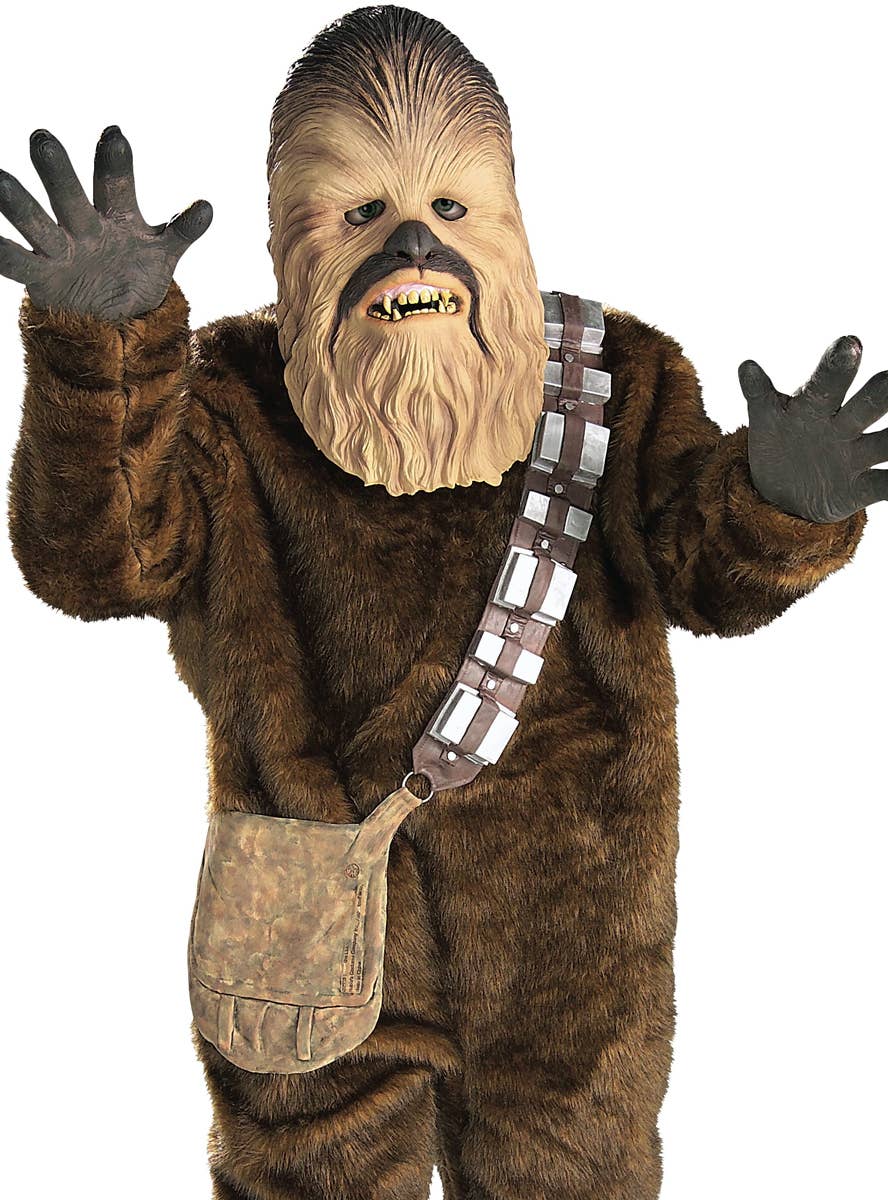 Boy's Chewbacca Deluxe Star Wars Wookie Costume Close Up