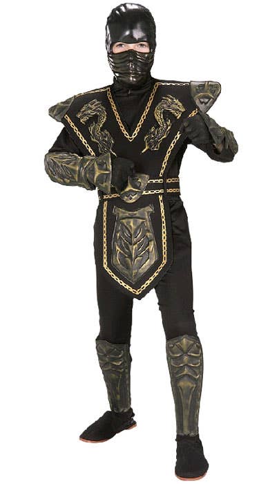 Boy's Ninja Gold and Black International Book Week Costume - Alternate Image