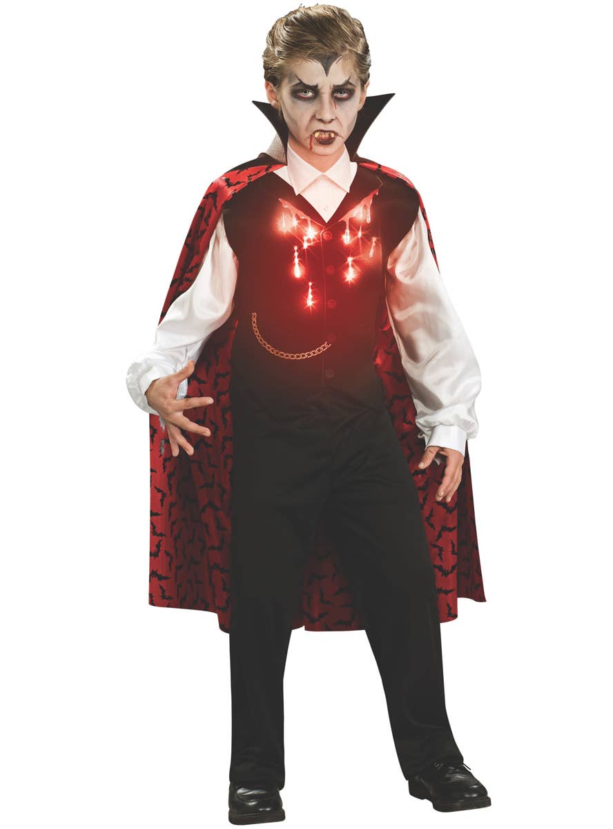 Light Up Boys Vampire Halloween Costume - Main Image