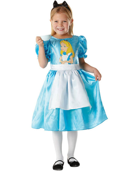 Girls Disney Alice in Wonderland Book Week Fancy Dress Costume Front Image