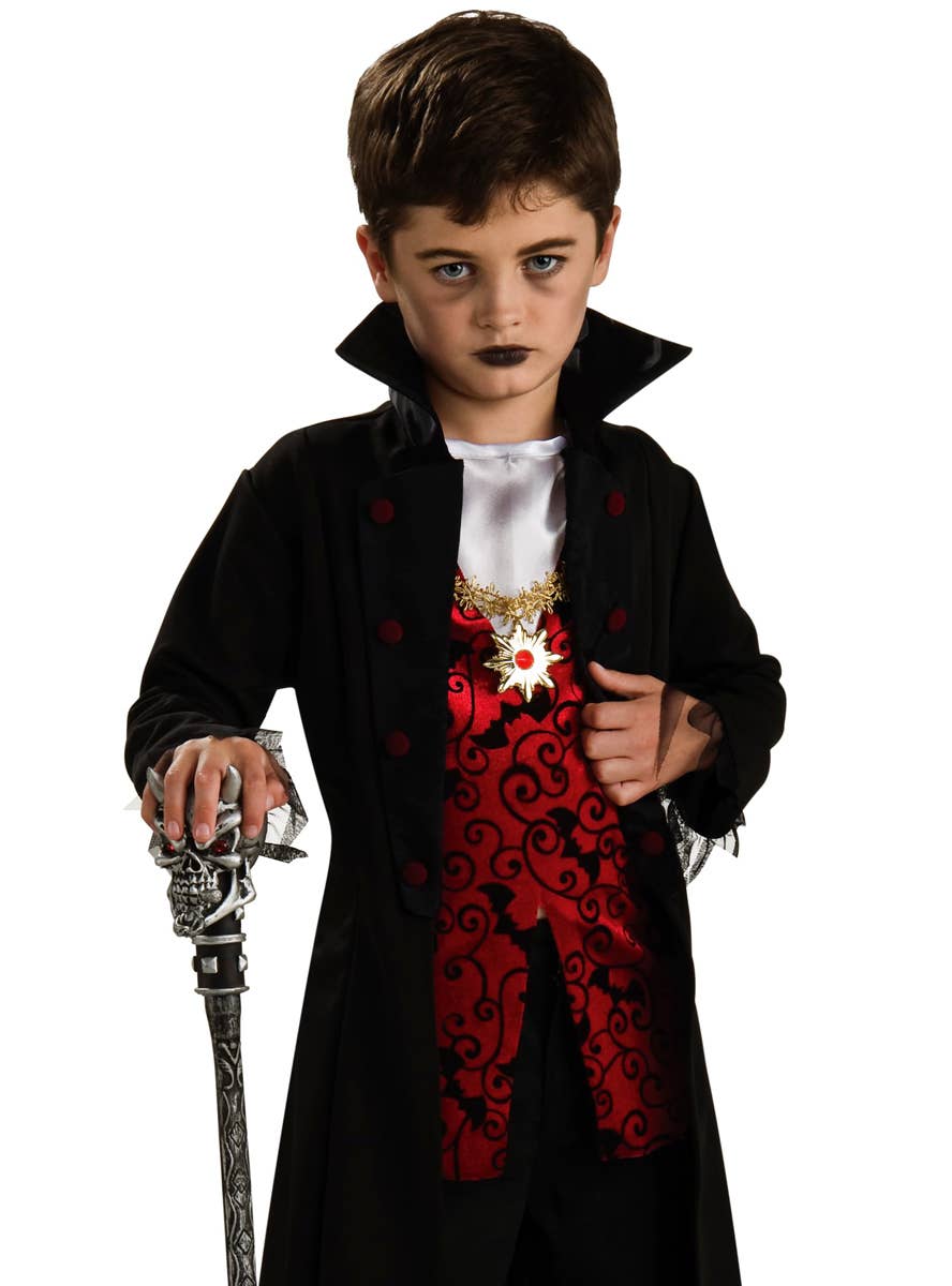 Boy's Royal Vampire Halloween Fancy Dress Costume - Alternative Image