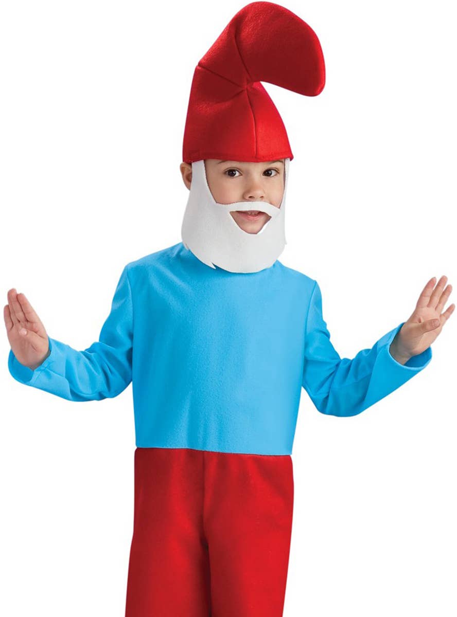 Papa Smurf Boy's The Smurfs Cartoon Costume Close View