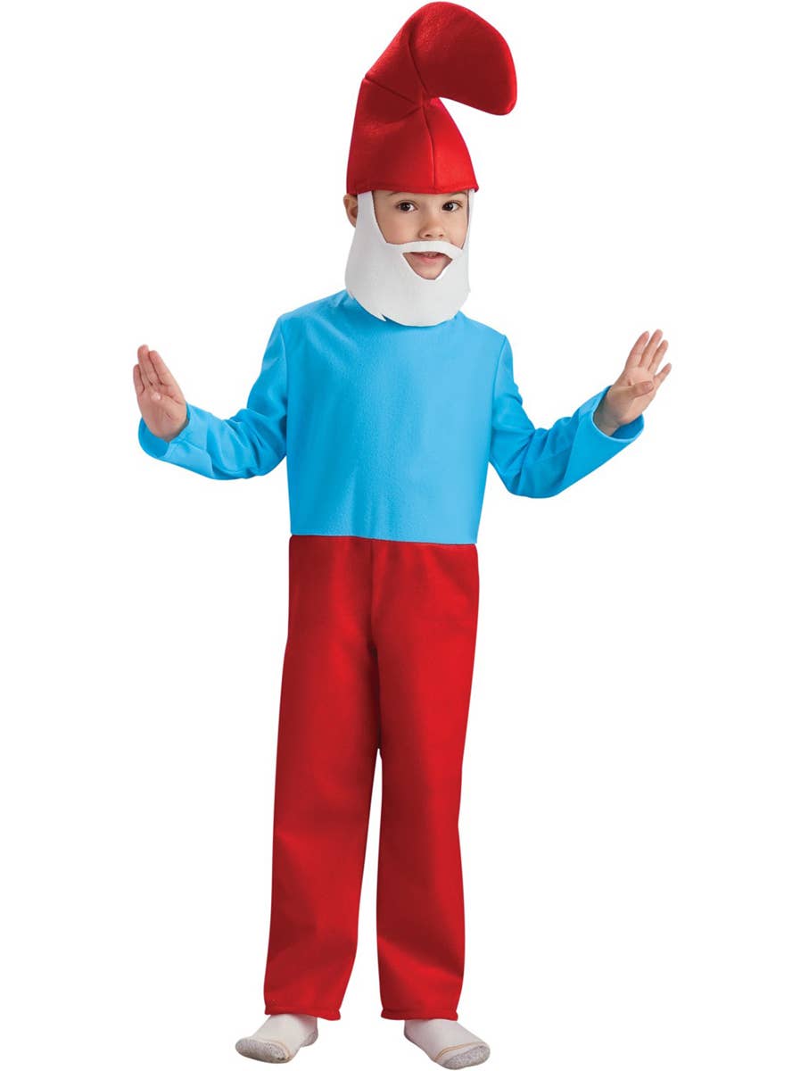 Papa Smurf Boy's The Smurfs Cartoon Costume Front View