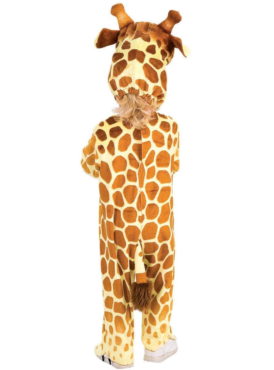 Soft Yellow and Brown Toddler Giraffe Animal Costume - Back Image