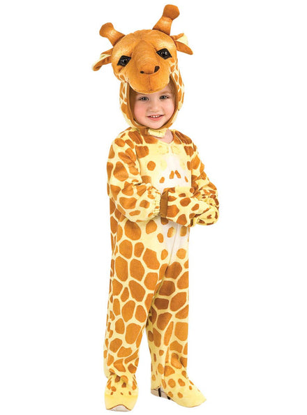 Soft Yellow and Brown Toddler Giraffe Animal Costume - Front Image